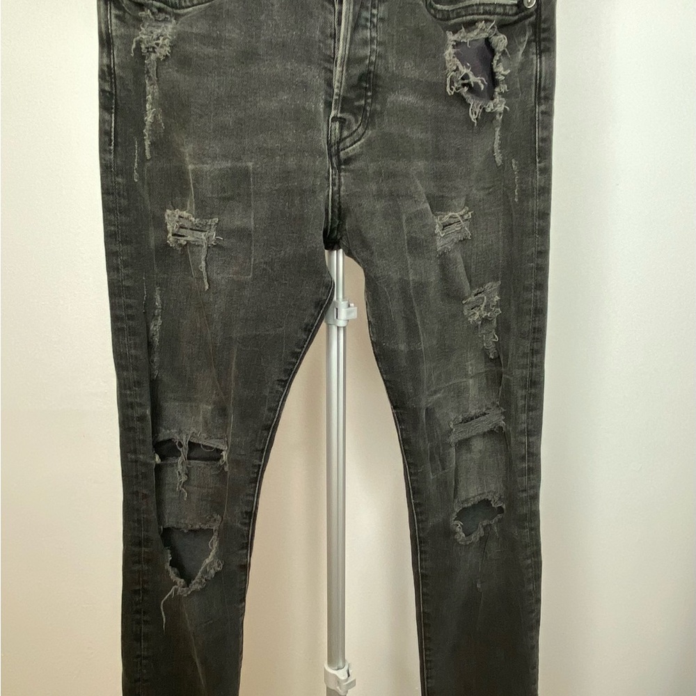 SKINN Charcoal Distressed Skinny Jeans
